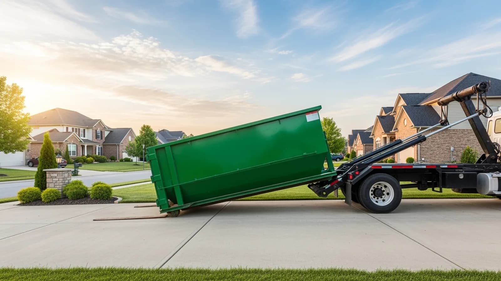 Roll-off dumpster on a job site