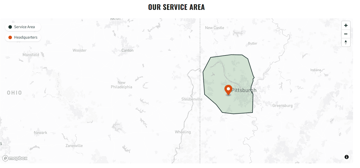 Customizable service area map