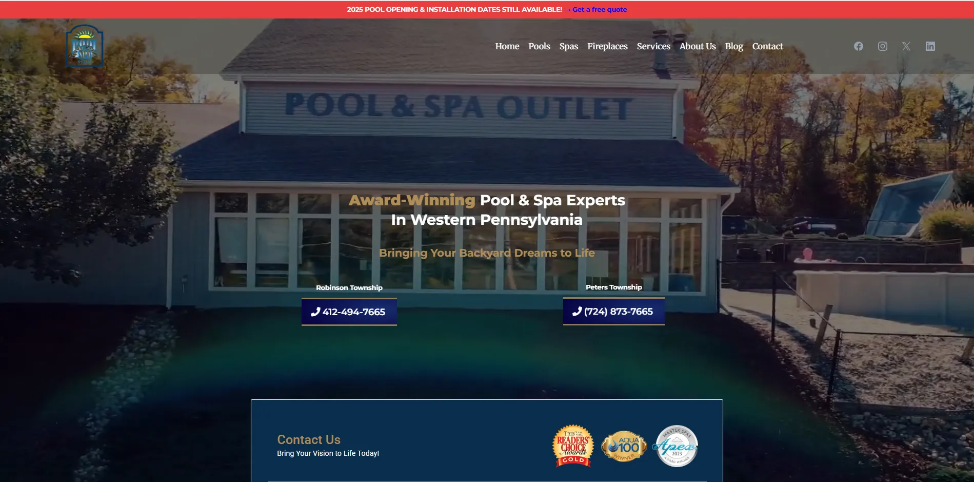 pool and spa outlet website